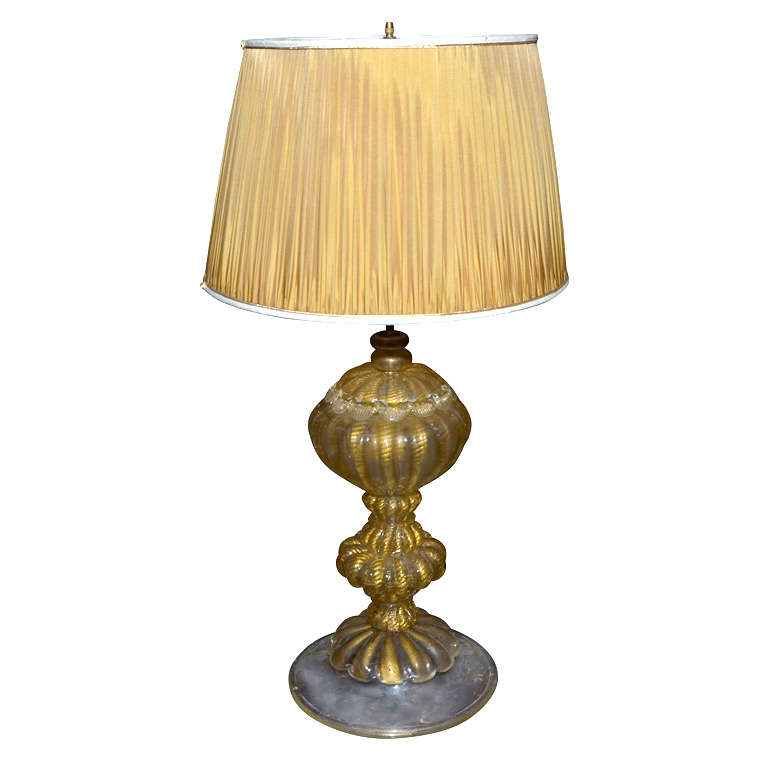 Large 1950s Murano Glass Lamp by Barovier For Sale