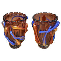 Pair of Vases in Murano Glass