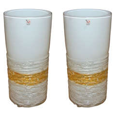 Pair of vases in Murano glass by E.Cammozzo.