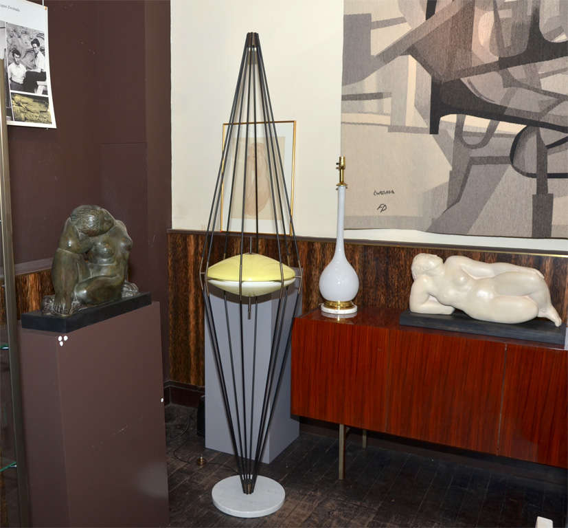 Italian Ufo Floor Lamp, circa 1958, in the Style of Angelo Lelli, Italy For Sale