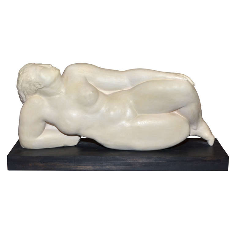 Sculpture in Terracotta by René Letourneur "Au soleil" For Sale