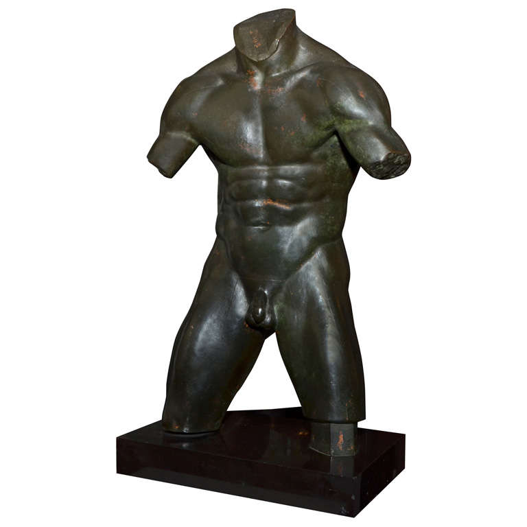 Sculpture in Bronze by Jacques Zwobada "Le Lutteur" 1936 For Sale