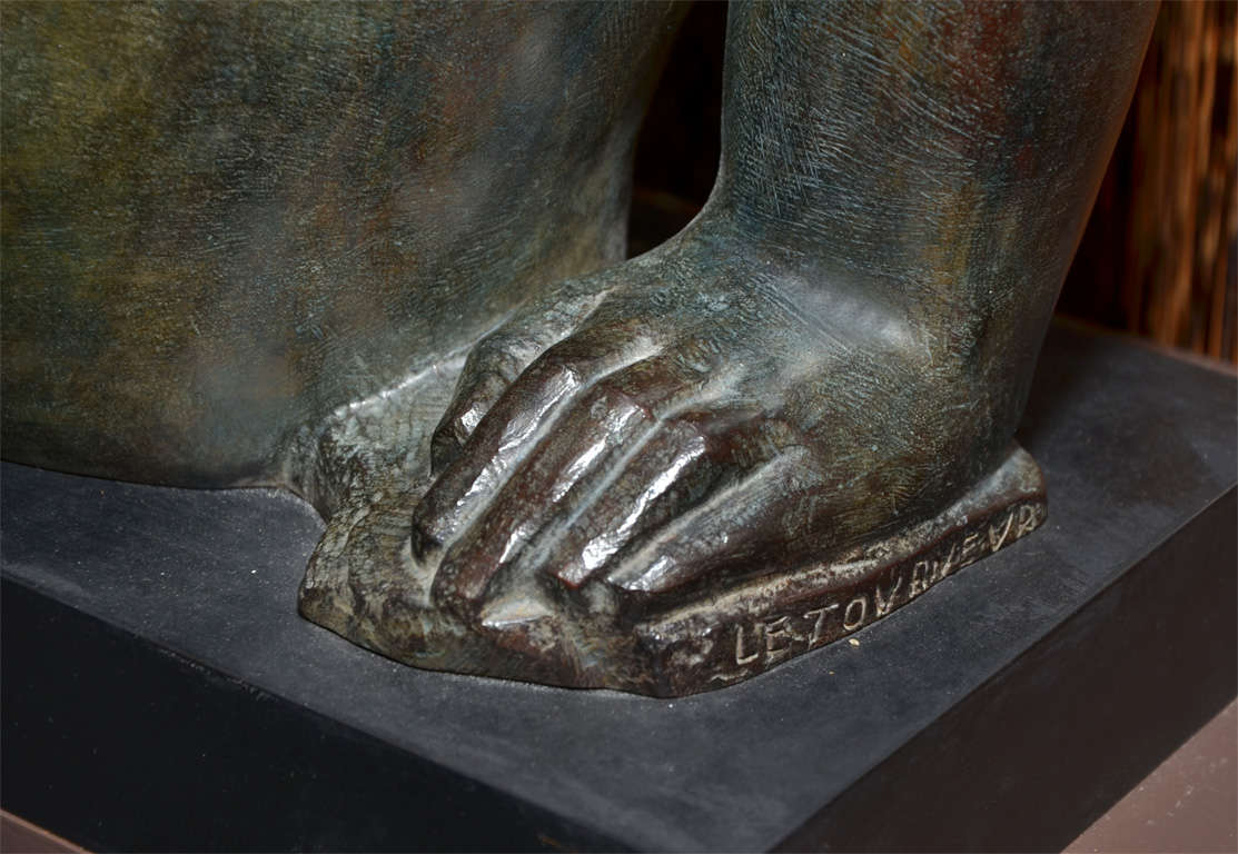 Mid-20th Century Sculpture in Bronze by René Letourneur 