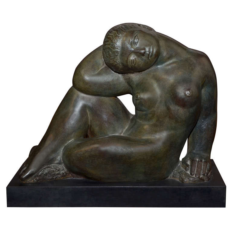 Sculpture in Bronze by René Letourneur "Matsyendra" For Sale