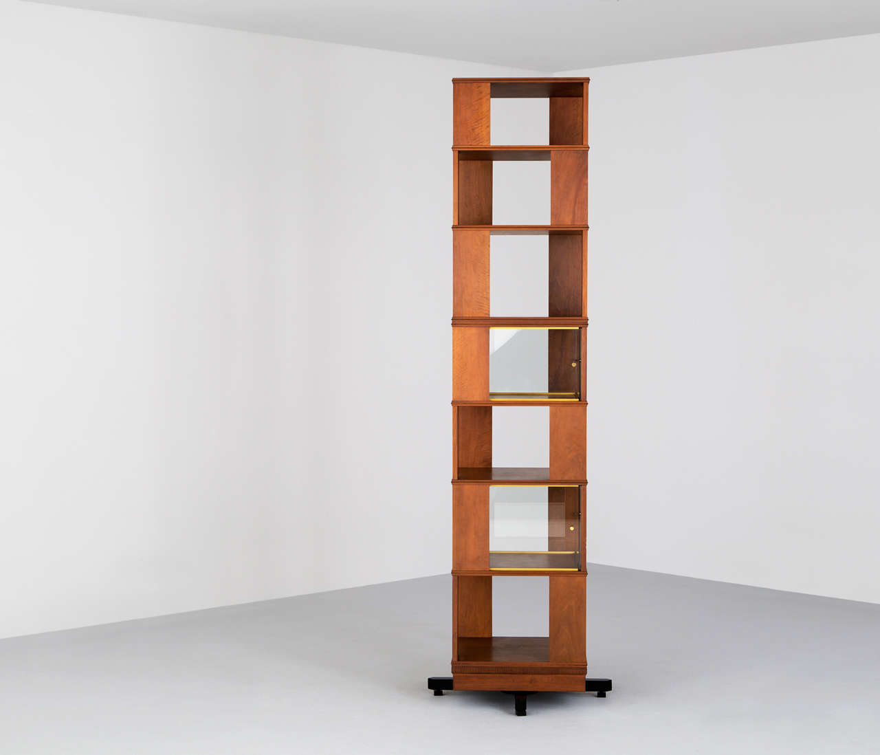 Veneer Italian Tall Swiveling Bookcase