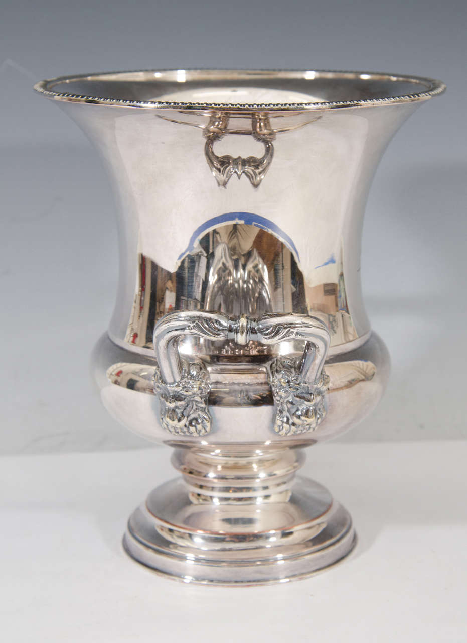 English Vintage Silver Plate Ice Bucket or Champagne Cooler