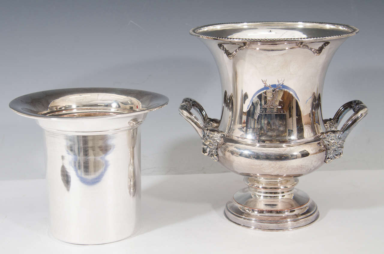 20th Century Vintage Silver Plate Ice Bucket or Champagne Cooler