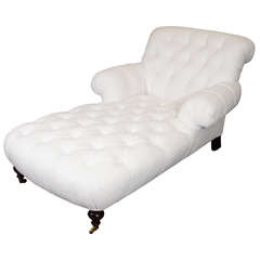 Exceptional White Tufted Terrycloth Recamier