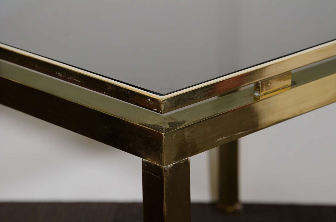 Midcentury Guy Lefevre for Maison Jansen, Brass and Glass Table or Desk In Good Condition In New York, NY