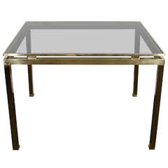 Midcentury Guy Lefevre for Maison Jansen, Brass and Glass Table or Desk 1