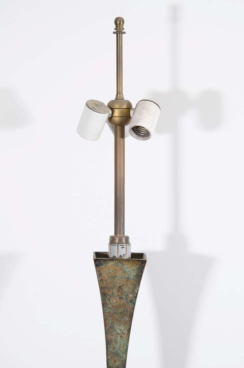 French Midcentury Patinated Bronze Floor Lamp by Stewart Ross James for Hansen