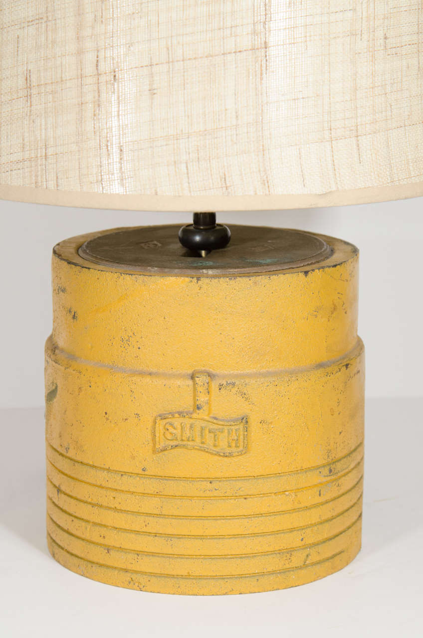 American Industrial Pair of Cast Iron Table Lamps Made from Oil Well Drilling Sleeves