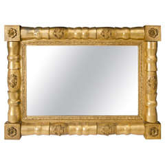 19th Century Federal Beveled Mirror with Gold Leaf Finish