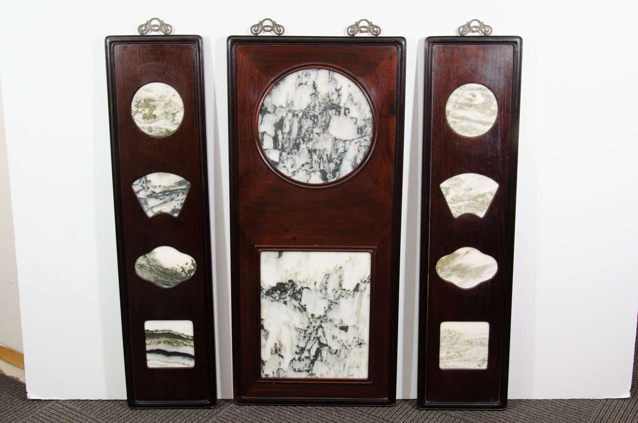 A contemporary set of Chinese marble 