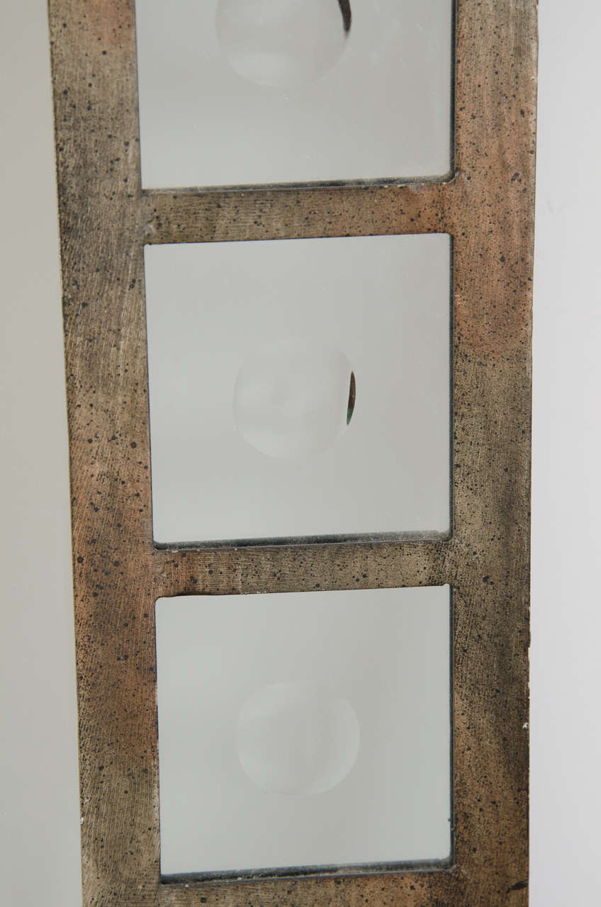 Industrial Modern Style Steel Arched Mirror In Good Condition In New York, NY