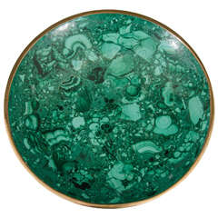 Vintage Malachite Dish with Green Swirl Detailing