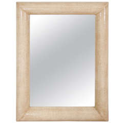 Mid-Century Karl Springer Style Snakeskin Wall Mirror