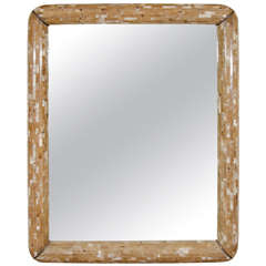 Sensational Monumental Tessellated Horn Wall Mirror with Bronze Accents