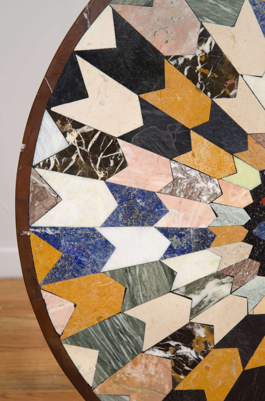 Mid-Century Modern A Colorful Italian Pietra Dura Decorative Tabletop