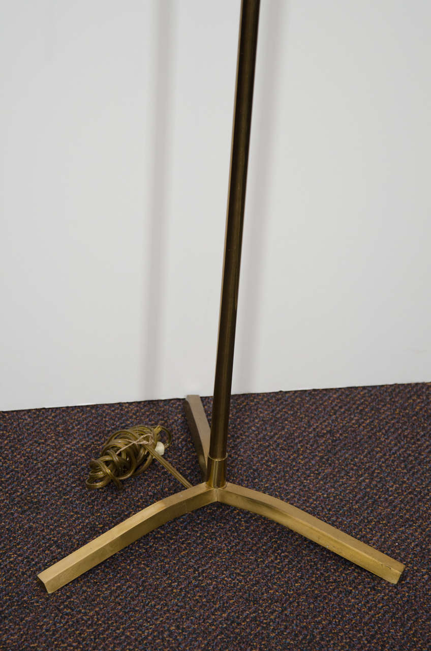 Italian Midcentury Rare Brass Torchiere Floor Lamp in the Manner of Angelo Lelli For Sale