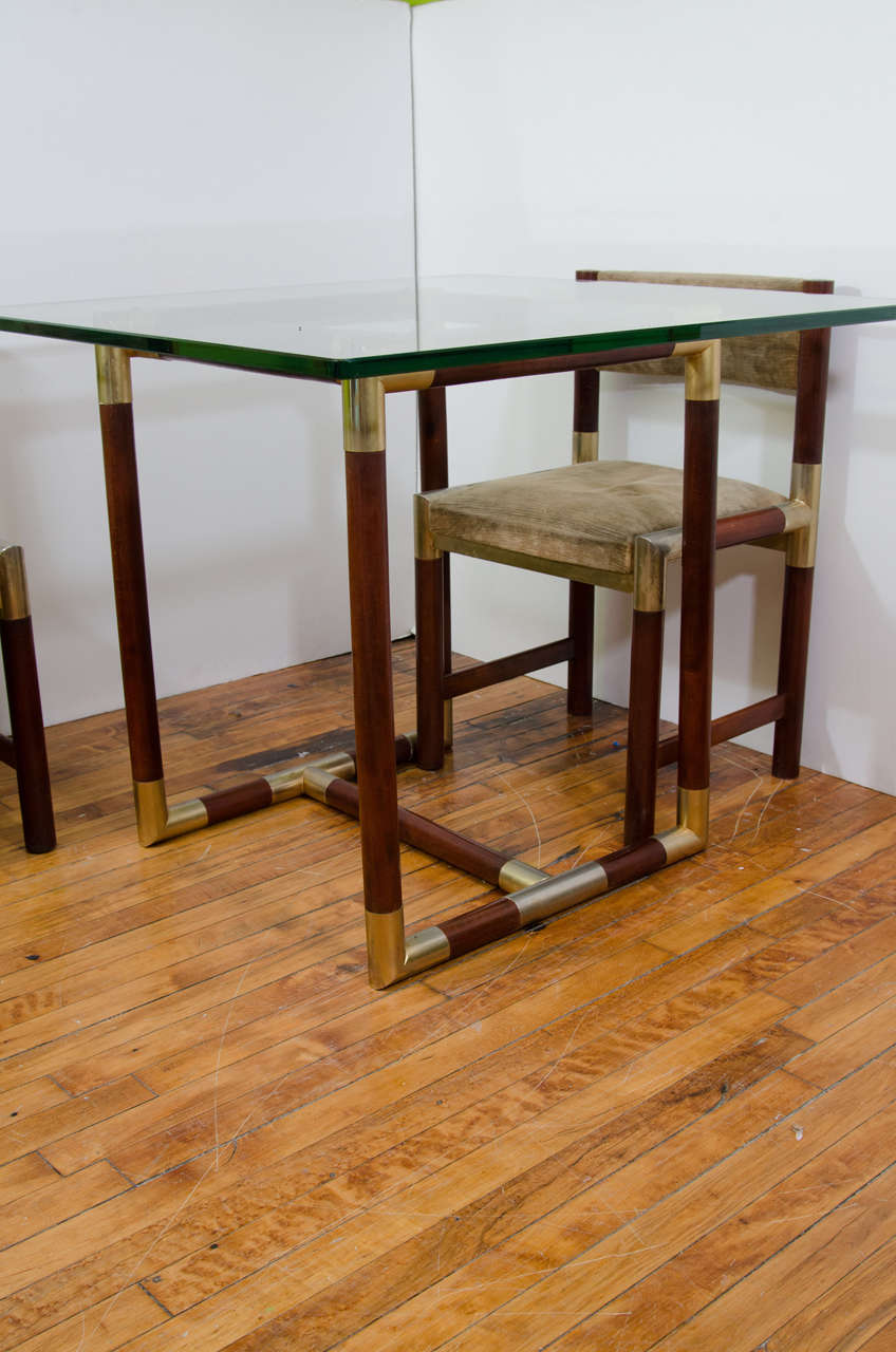 A Midcentury French Dining Room Table with Four Matching Chairs In Good Condition In New York, NY