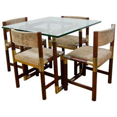 A Midcentury French Dining Room Table with Four Matching Chairs