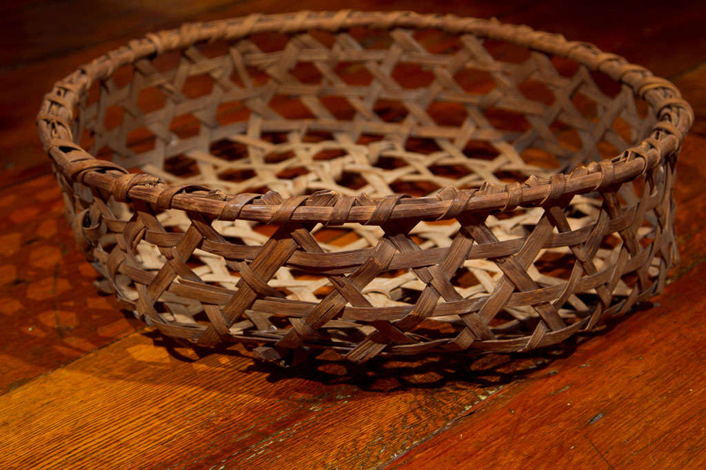 19th Century Large Round Cheese Basket