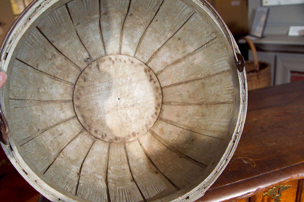 19th Century Necessary Bluish-Grey Wood  Bucket