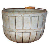 Antique Necessary Bluish-Grey Wood  Bucket