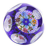 Peter McDougall Blue Flash Overlay Paperweight