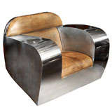 Jonathan Singleton  Stainless Steel Club Chair