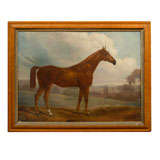Framed Oil on Canvas Painting of a Horse in Landscape, ca. 1890