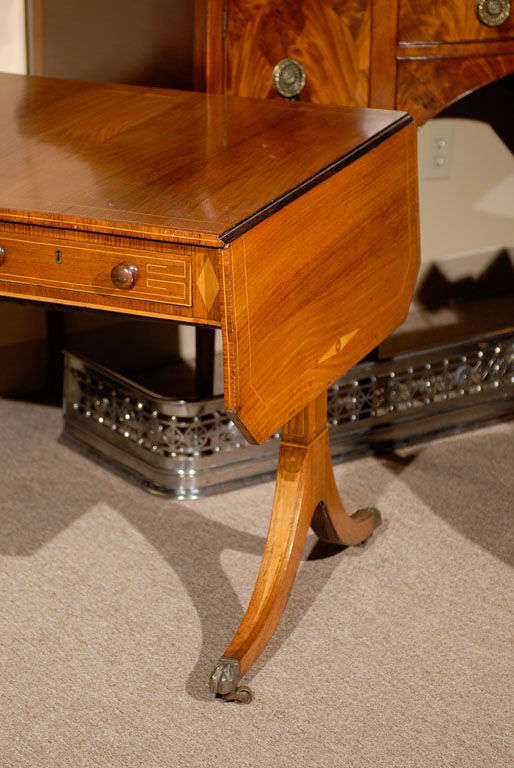 19th Century Inlaid English Sofa Table in Briarwood 1