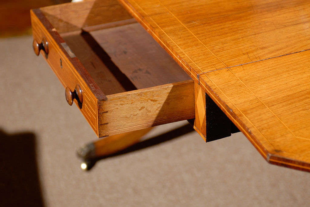 19th Century Inlaid English Sofa Table in Briarwood 7