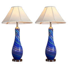 Pair of Murano Glass Table Lamps 10