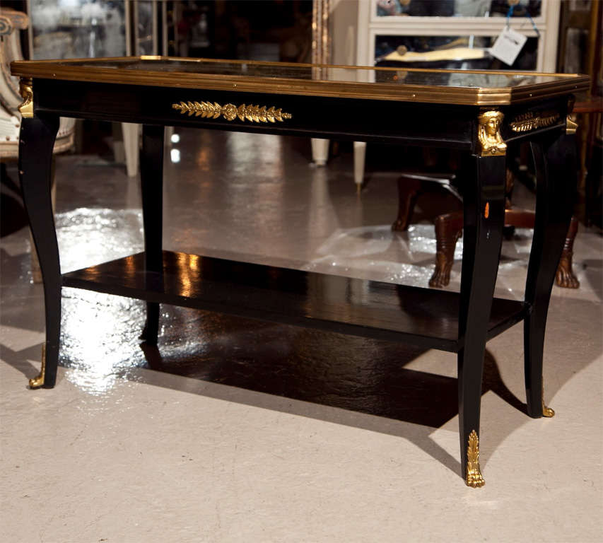 Mid-20th Century French Ebonized Coffee Table by Jansen