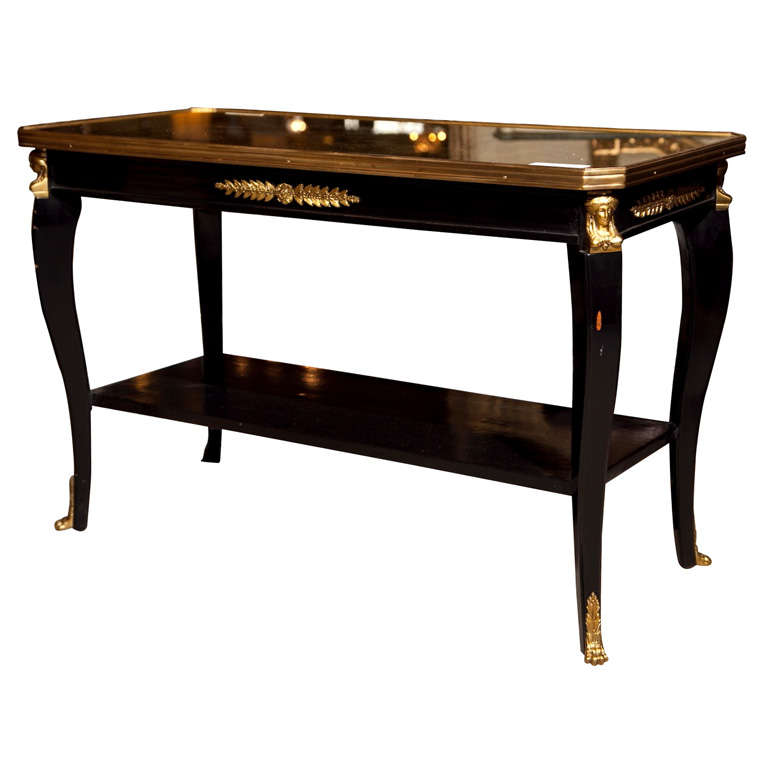 French Ebonized Coffee Table by Jansen