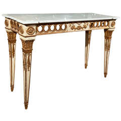 French Louis XVI Style Marble Top Console Table Jansen