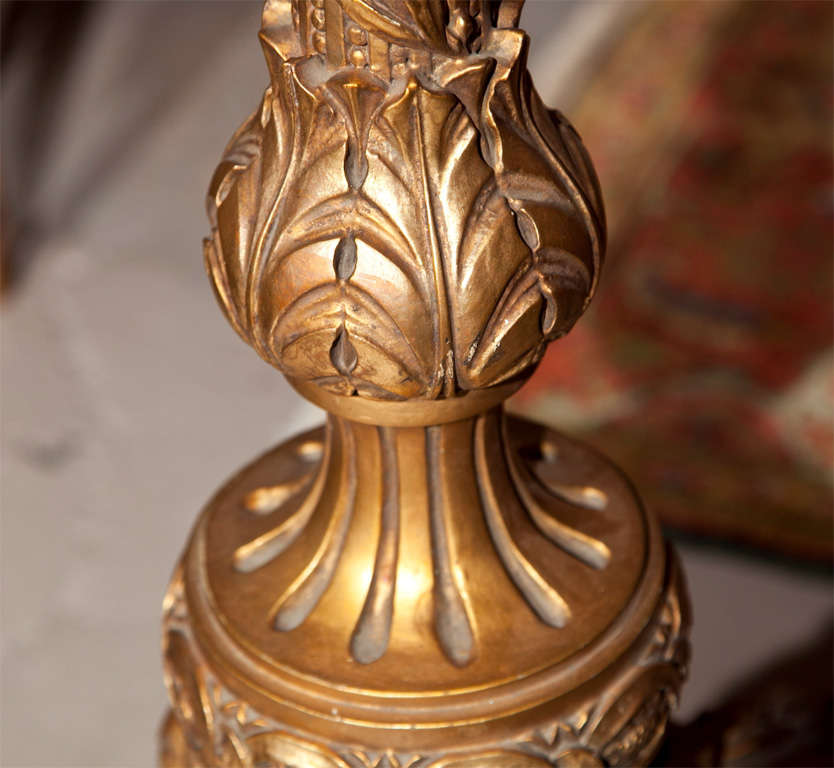 Wood French Antique Giltwood Floor Lamp
