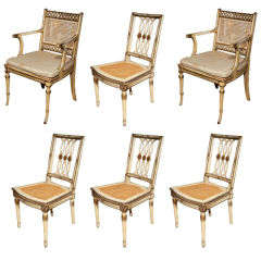 Set of 6 Hollywood Regency Style Dining Chairs by Jansen