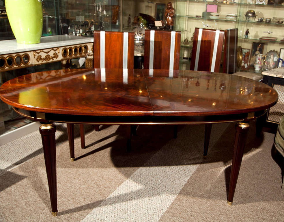 Mid-20th Century French Louis XIV Style Mahogany Oval Dining Table by Jansen