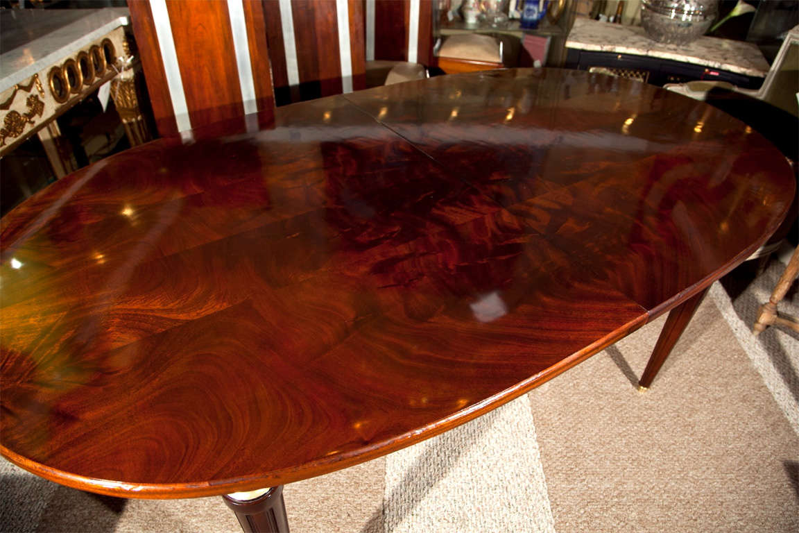 French Louis XIV Style Mahogany Oval Dining Table by Jansen 1