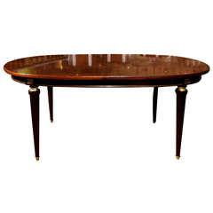 French Louis XIV Style Mahogany Oval Dining Table by Jansen