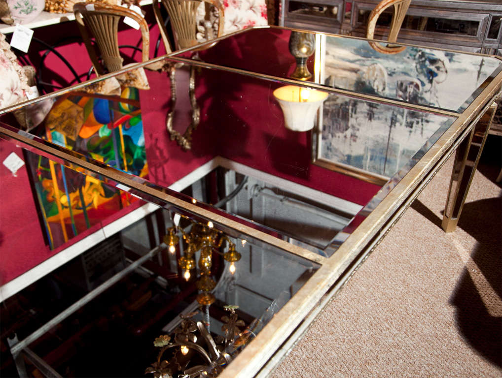 20th Century Mid Century Mirrored Dining Table