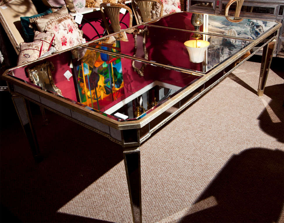 Mid Century Mirrored Dining Table 1