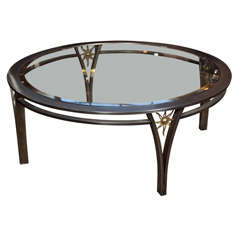 Vintage French Steel Coffee Table Attributed to Maison Jansen