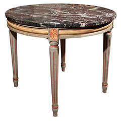 Marble Top Painted Center Table by Jansen