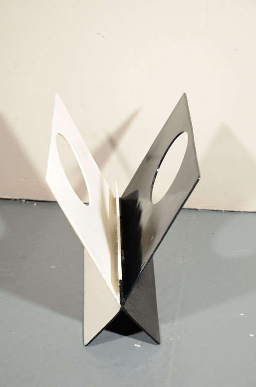 1940s French Black and White X Shaped Magazine Holder at 1stdibs