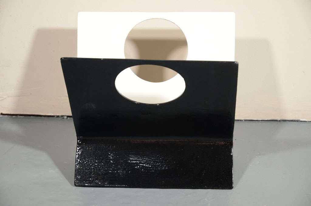 1940s French Black and White X Shaped Magazine Holder at 1stdibs