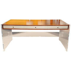 Poul Norreklit Lucite and Rosewood Desk